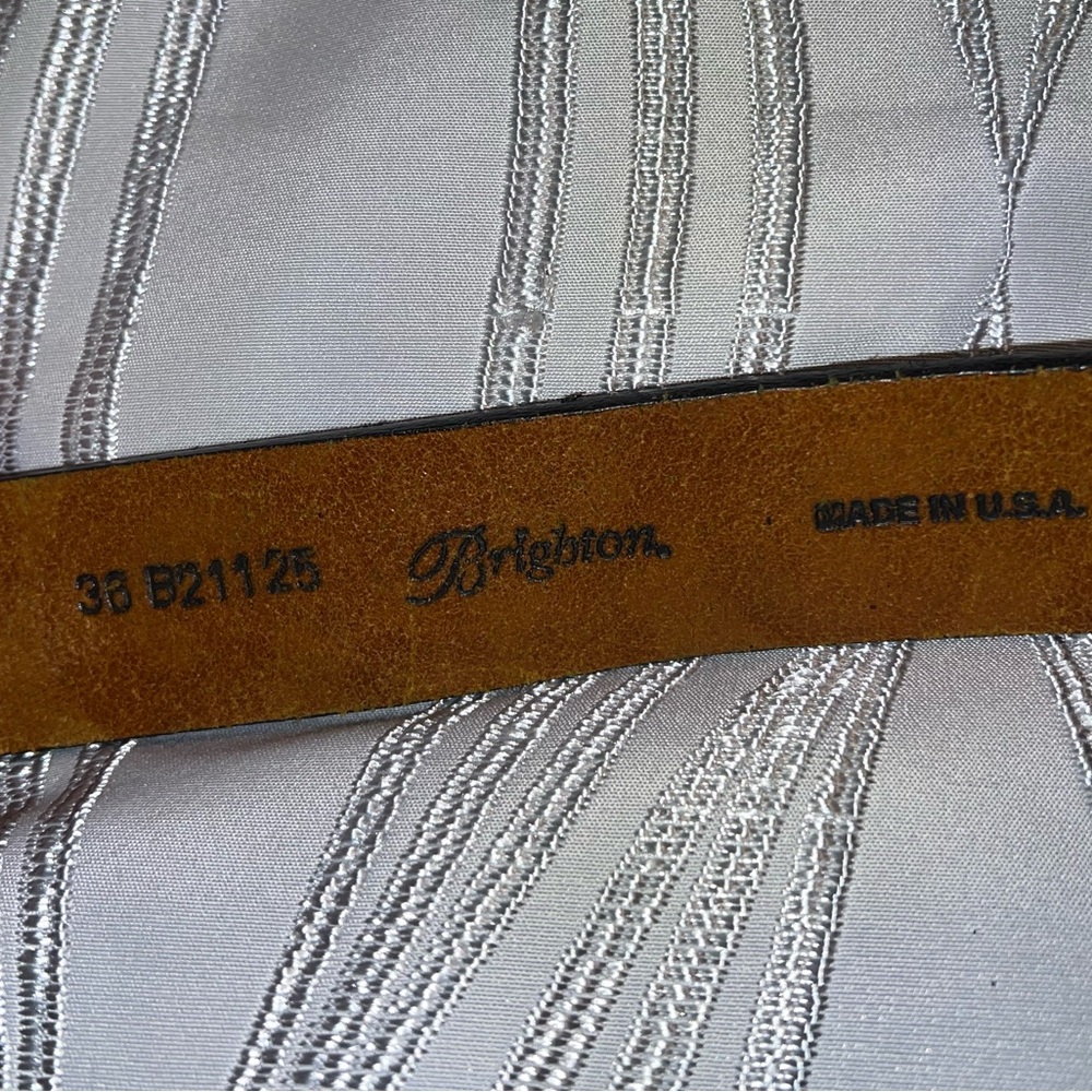 Brighton Love Carnival Leather Belt w/Heart Buckle Sz 36 - Picture 5 of 7